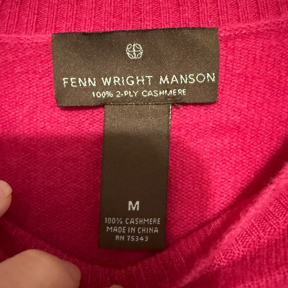 Fenn Wright Manson 100% 2 Ply Cashmere Pink Sweater Size Medium - Picture 4 of 5